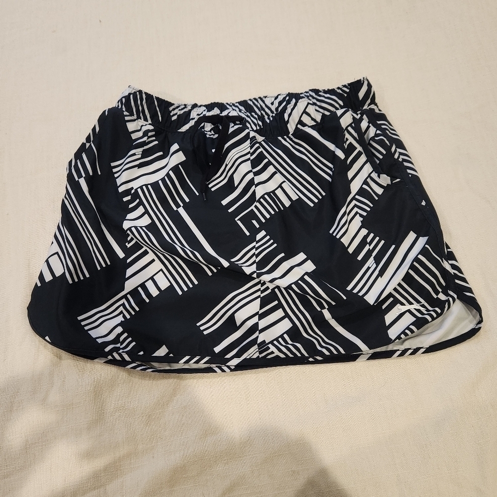 Slazenger Golf Skort Women's Pull On Black White Pockets Size Large